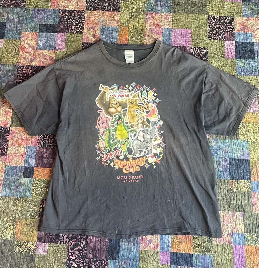 Vintage y2k Rainforest Cafe MGM Grand Las Vegas Graphic Tee
